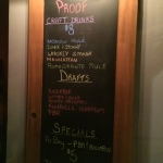 Proof at Five Points - drink menu