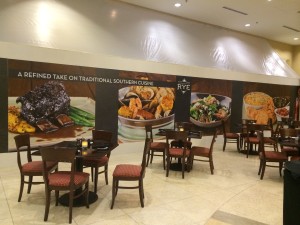 Marriott lobby during Rye Bar and Southern Kitchen construction