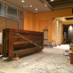 Reclaimed barn doors for the new Rye Bar and Southern Kitchen in Raleigh