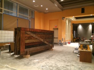 Reclaimed barn doors for the new Rye Bar and Southern Kitchen in Raleigh