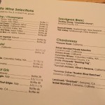 Wine menu
