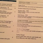 Introductory menu - full menu expected by late January/early February