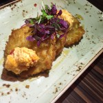 Fried Green Tomatoes Topped with Pimento Cheese