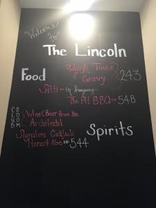 Chalkboard information at The Lincoln Apartments