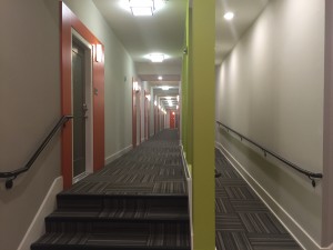 Hallway view at The Lincoln Apartments