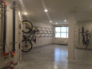 Bike storage and repair room at The Lincoln Apartments