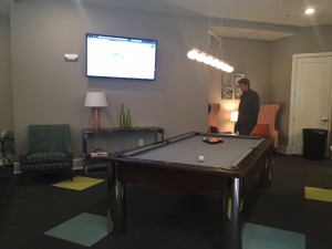 Residents lounge space at The Lincoln Apartments
