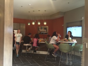 Residents lounge space at The Lincoln Apartments