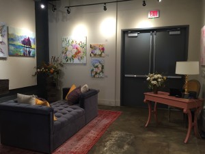 Gallery seating at Vita Vite art gallery + wine bar in Downtown Raleigh