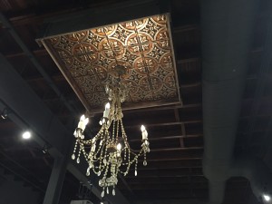 Detailed ceiling and light fixture at Vita Vite
