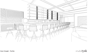Interior bar plans for Dram and Draught