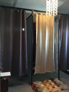 Dressing rooms at Glenwood Tailors of Downtown Raleigh