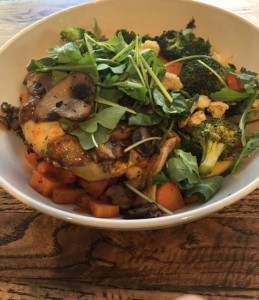DTRNews.com | Downtown Raleigh News | "The Goomba" seasonal menu item served with sauteed vegetables at b.good